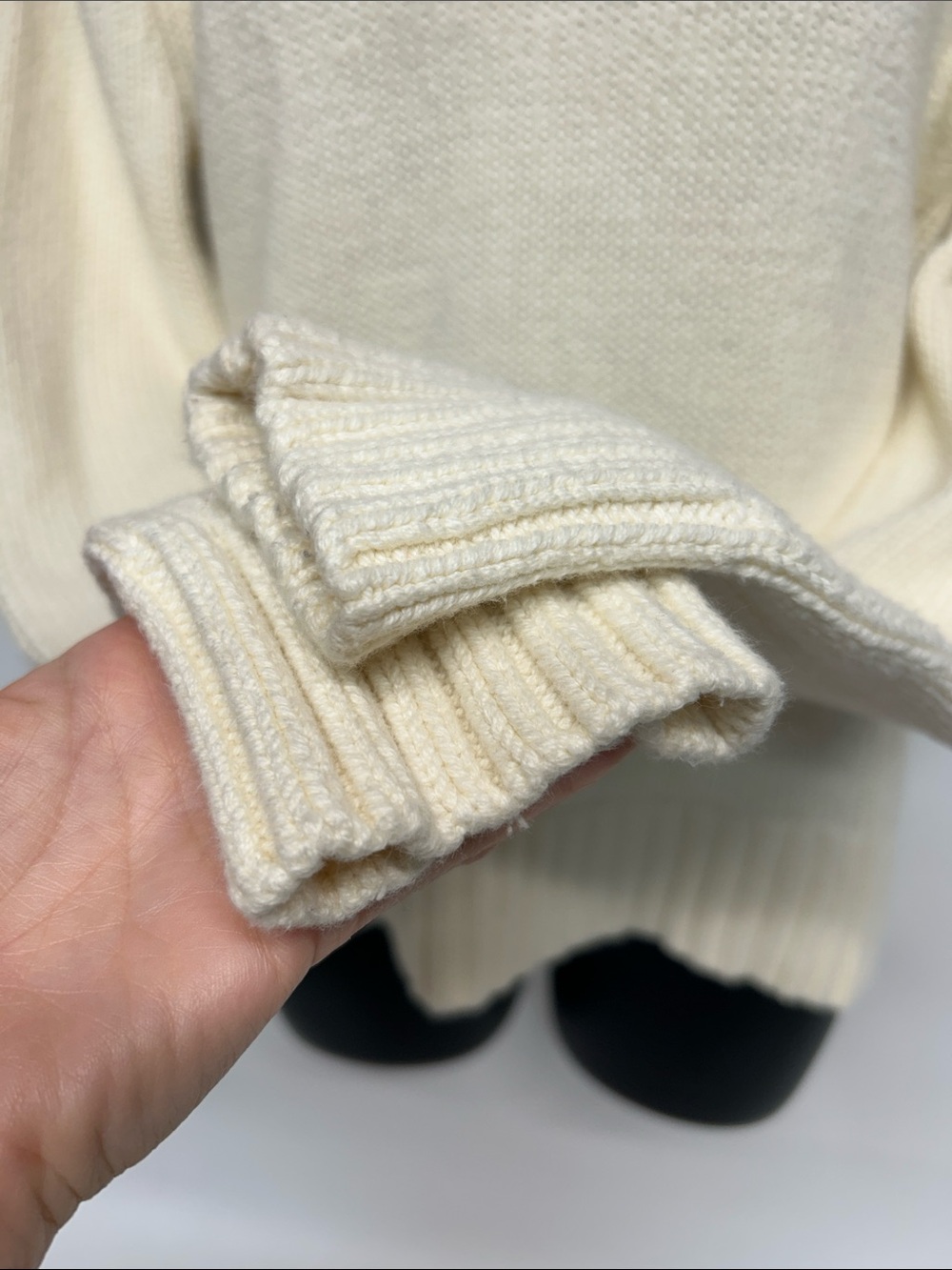J crew Always Cream Knit Turtleneck Sweater size medium 100%cotton - Picture 3 of 7